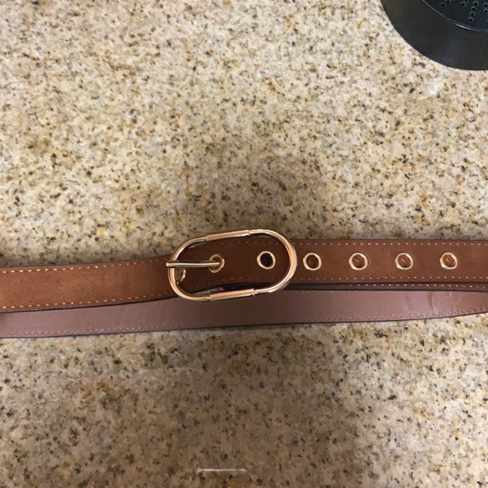 Brown & Gold Suede Belt